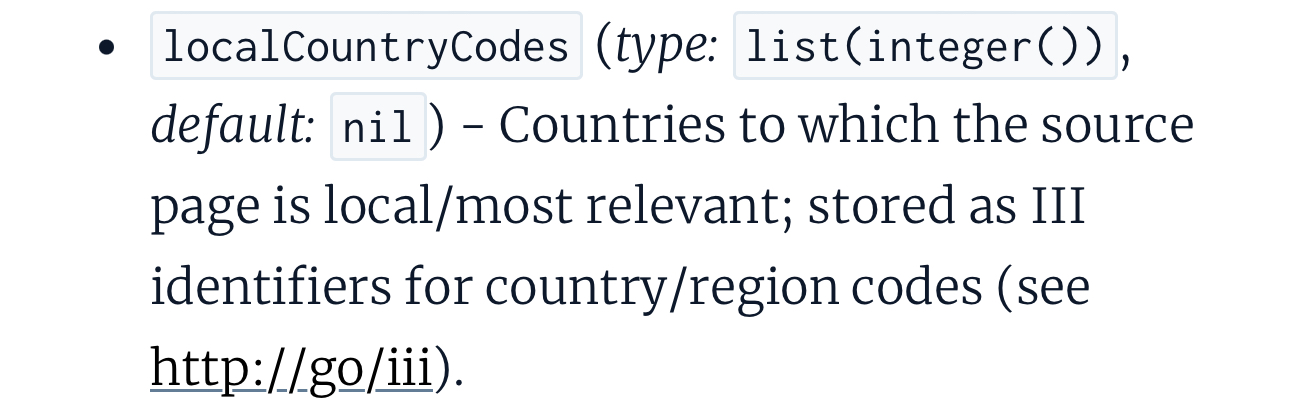 LocalCountryCodes