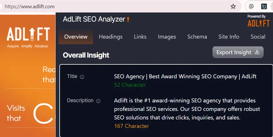 adlift seo analyzer